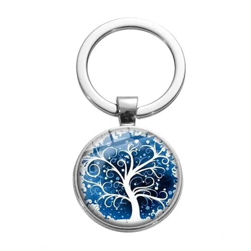 Tree of Life Charm Keychain -Glass Painting