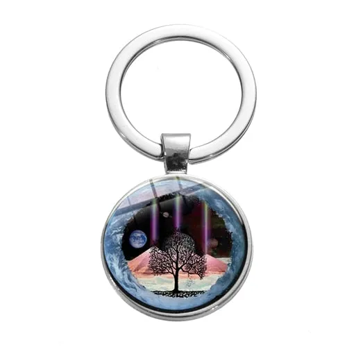 Tree of Life Charm Keychain -Glass Painting