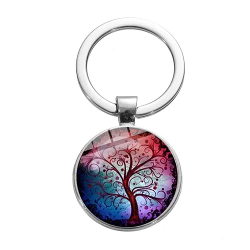 Tree of Life Charm Keychain -Glass Painting