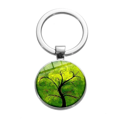 Tree of Life Charm Keychain -Glass Painting