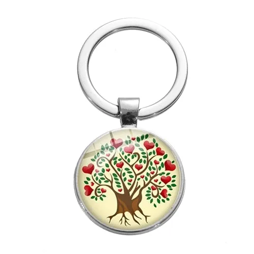 Tree of Life Charm Keychain -Glass Painting