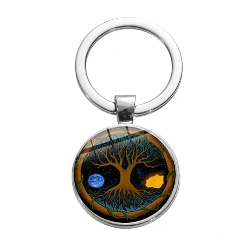 Tree of Life Charm Keychain -Glass Painting