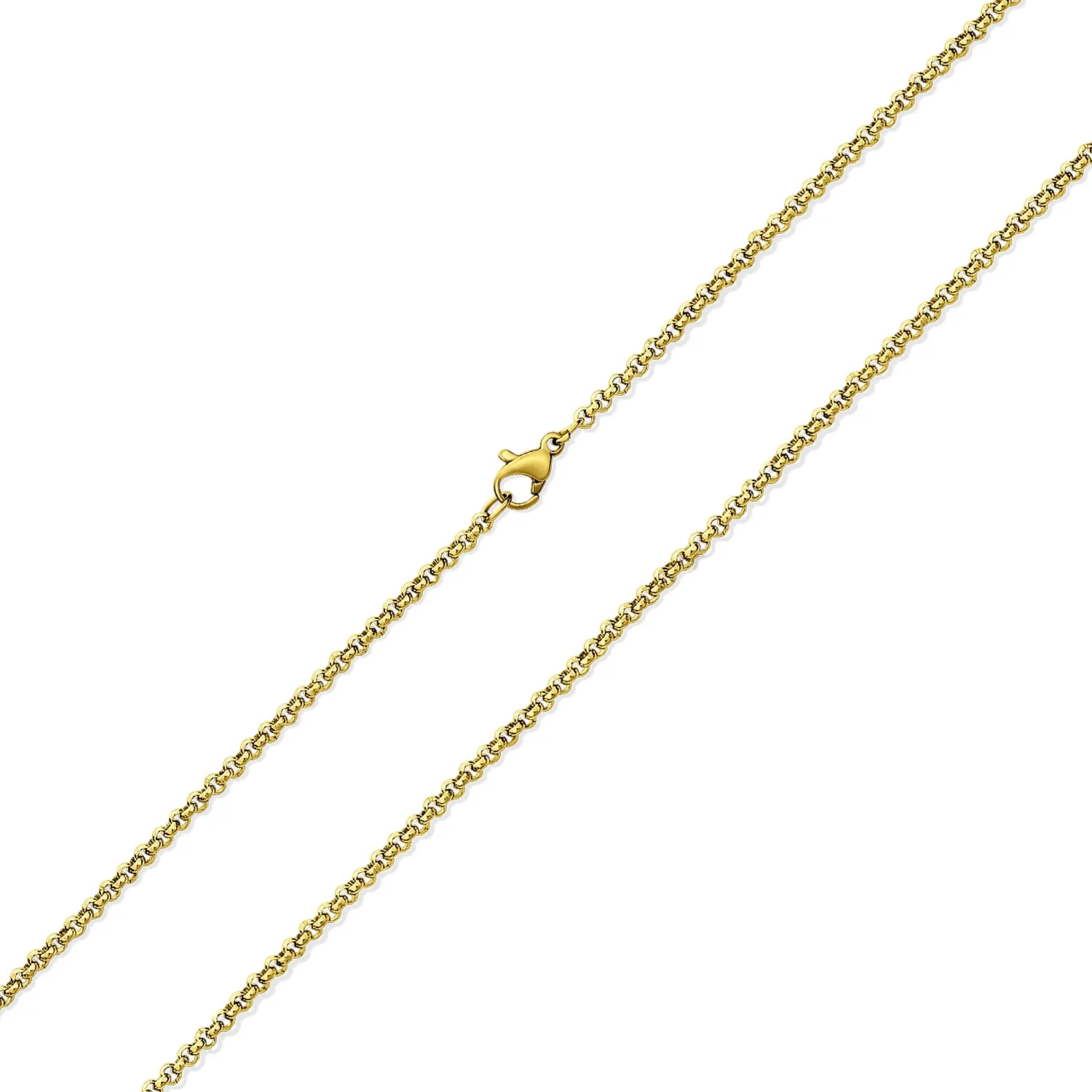 Unisex Dainty Rolo Cable Chain Necklace Black Stainless Steel 2.5 MM