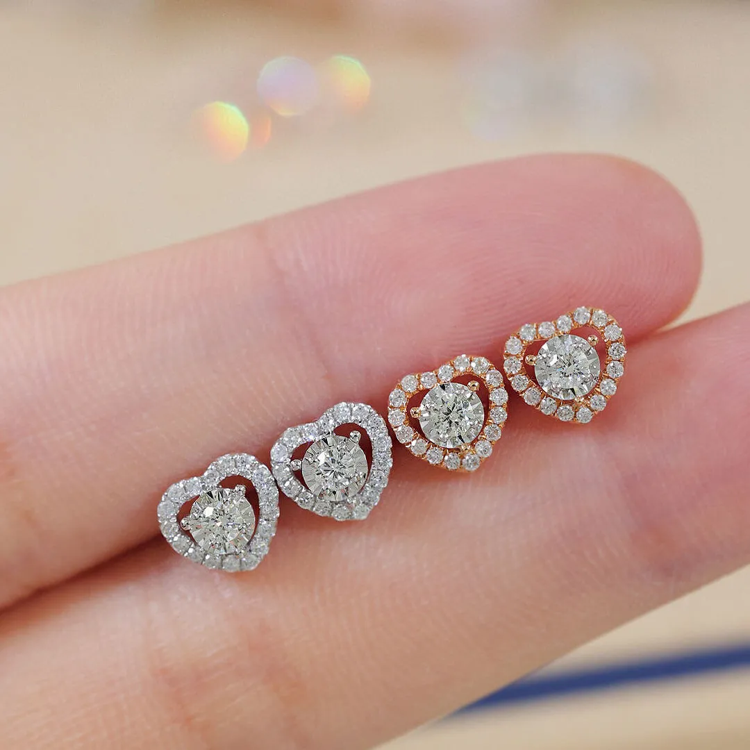 White Gold Tiny Diamond Stud Earrings