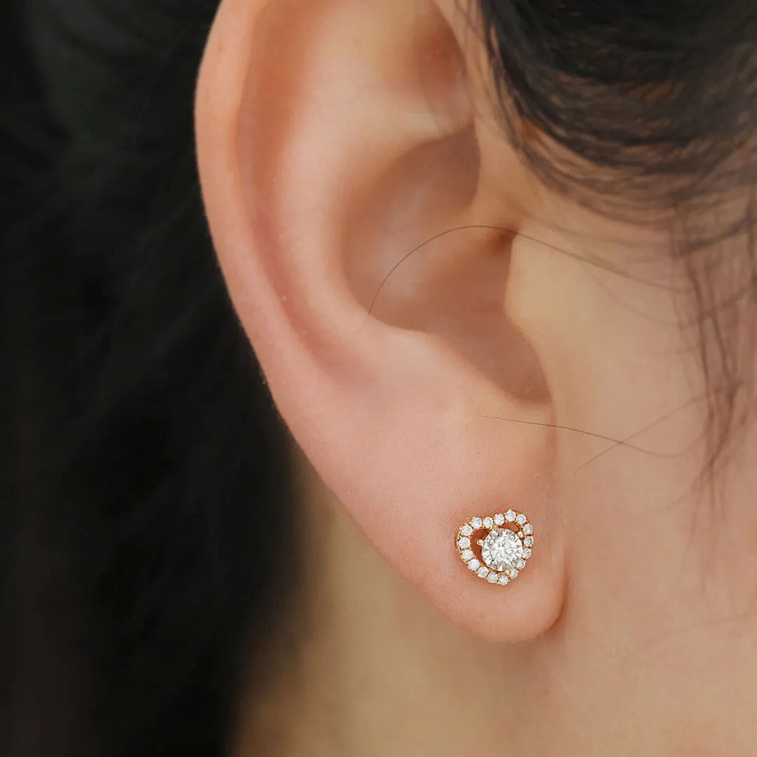 White Gold Tiny Diamond Stud Earrings