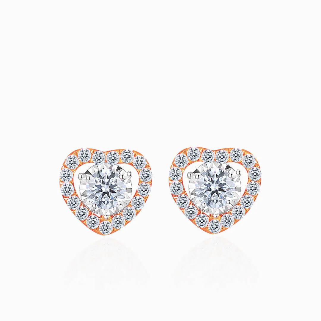 White Gold Tiny Diamond Stud Earrings