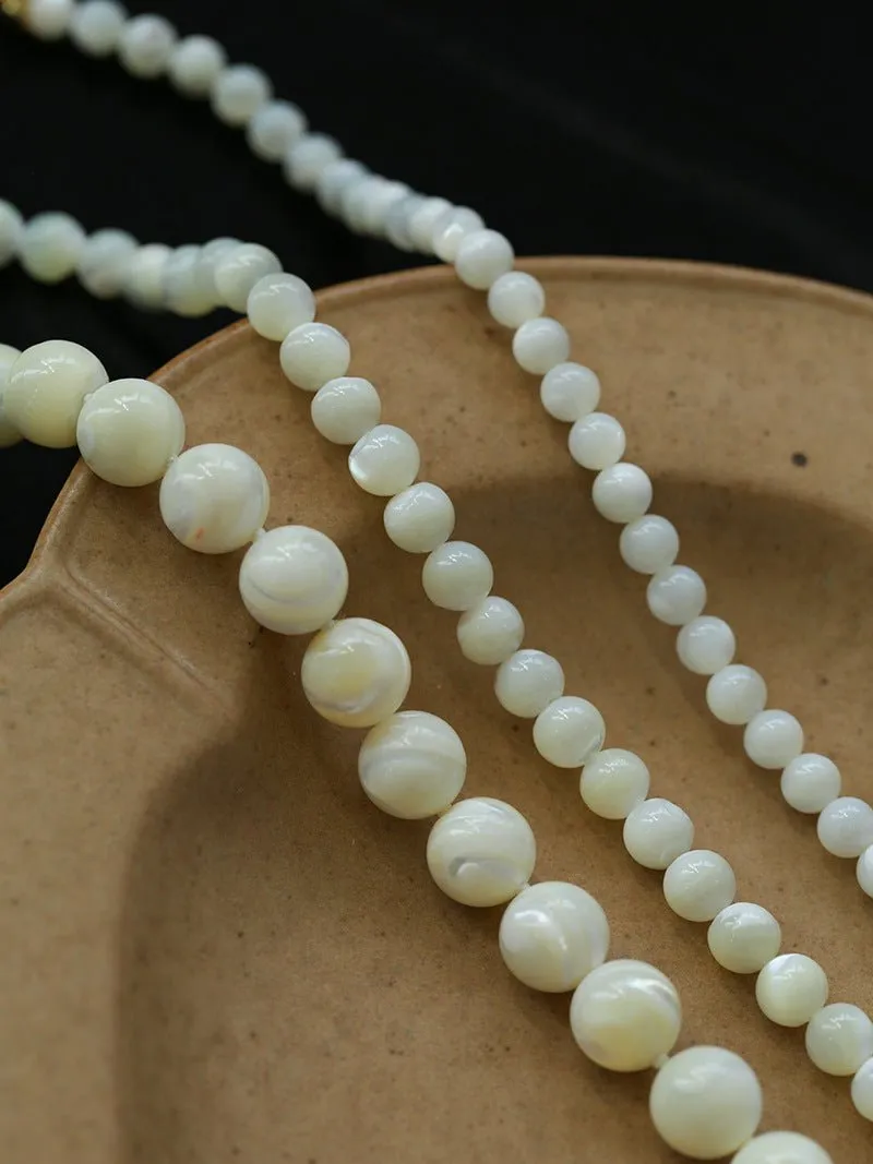 White Mother of Pearls Bead Necklace