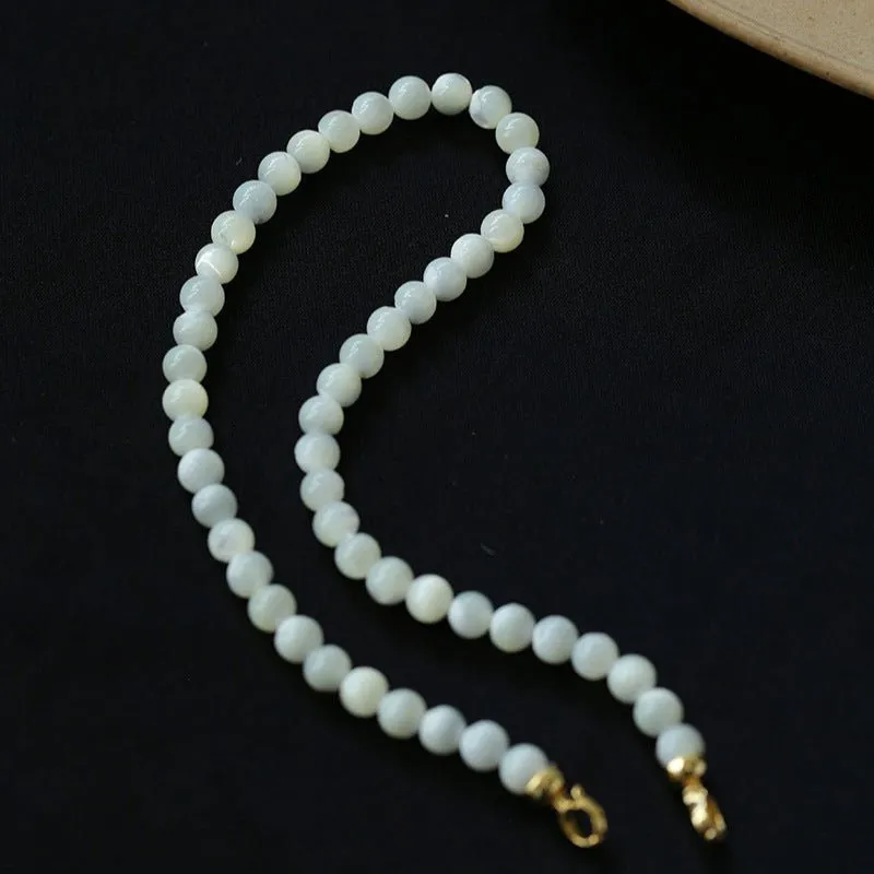 White Mother of Pearls Bead Necklace