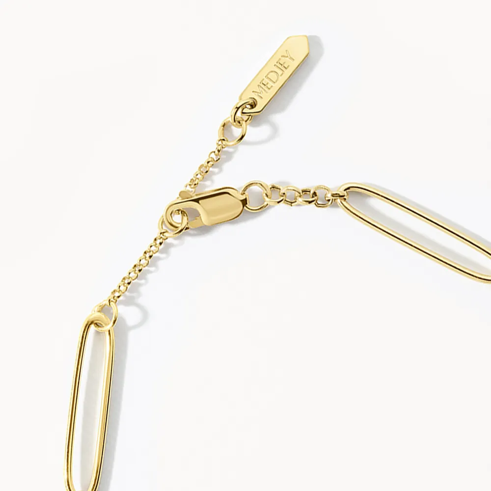 Wire Paperclip Chain Bracelet in Gold