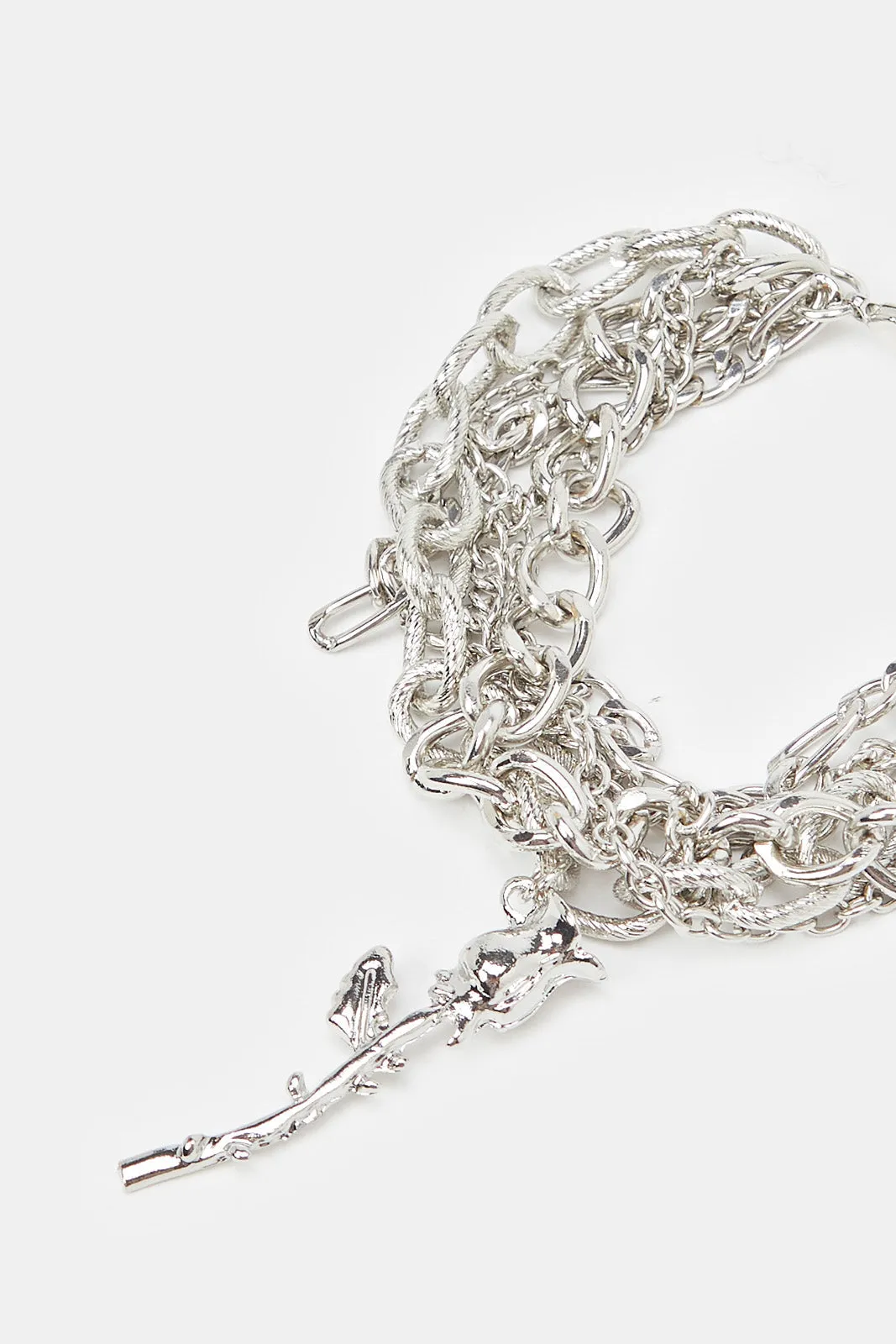 Women Embellished Silver Bracelet