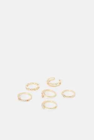 Women Gold Ring Set (6 Piece)