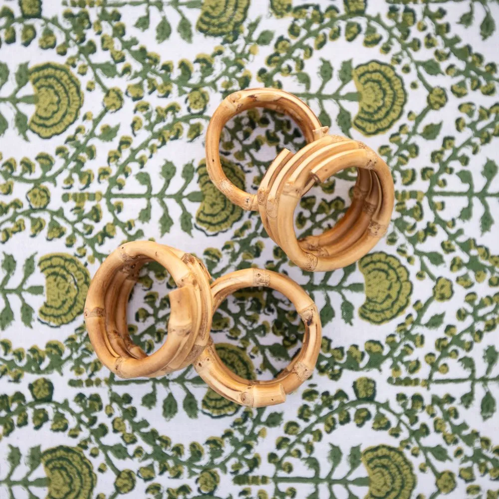 Wrapped Bamboo Napkin Rings | Set 4