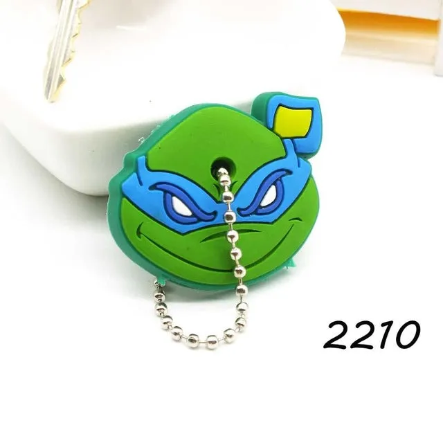 ZOEBER Anime Cartoon Key Cover cute Garfield Owl The avengers alliance hero Keychain Silicone Holder key Ring cat cap chain