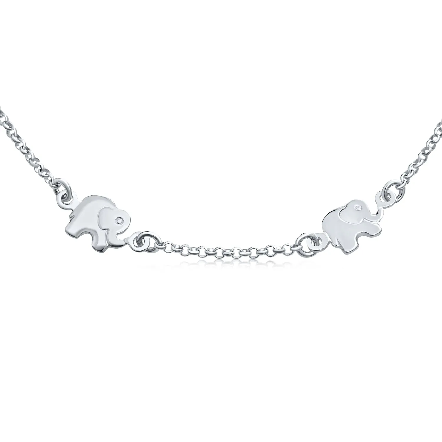 ZOO Animal Lucky Elephant Charm Anklet Ankle Bracelet Sterling Silver 910 Inch